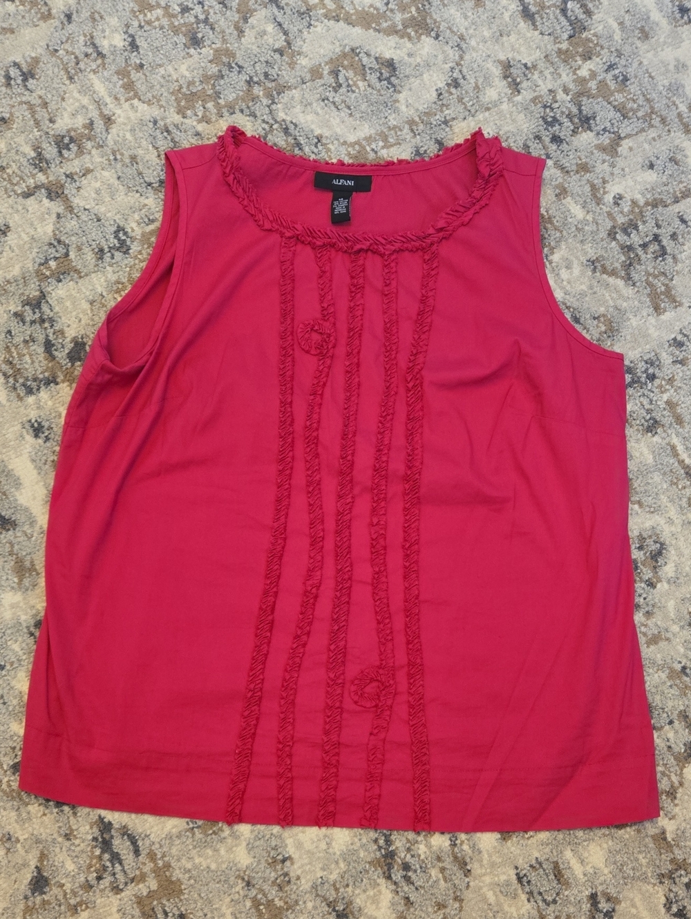Alfani Sleeveless Ruffle-Detail Camisole in Bright Fuchsia